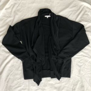 YFB black open drape sweatshirt sz S